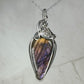 Flashy Purple and Gold Labradorite Pendant Wire-Wrapped in Sterling Silver