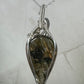 Flashy Purple and Gold Labradorite Pendant Wire-Wrapped in Sterling Silver