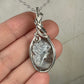 Sterling Silver Wire-Wrapped Vintage Mother of Pearl Carved Cameo Pendant