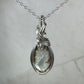 Sterling Silver Wire-Wrapped Vintage Mother of Pearl Carved Cameo Pendant