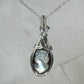 Sterling Silver Wire-Wrapped Vintage Mother of Pearl Carved Cameo Pendant