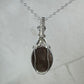 Sterling Silver Wire-Wrapped Vintage Mother of Pearl Carved Cameo Pendant