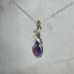 Rosecut Amethyst Pendant Wire-Wrapped in Sterling Silver and 14k Goldfilled Wire