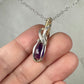 Rosecut Amethyst Pendant Wire-Wrapped in Sterling Silver and 14k Goldfilled Wire