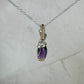 Rosecut Amethyst Pendant Wire-Wrapped in Sterling Silver and 14k Goldfilled Wire
