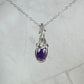 Wire-Wrapped Rosecut Amethyst Pendant in Sterling Silver