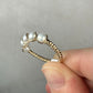 Wire-Wrapped 14k Goldfilled Five-Pearl Ring, with Natural AAA-Grade Cultured Akoya 4mm Pearls