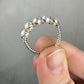Wire-Wrapped Sterling Silver Five-Pearl Ring, with Natural AAA Grade Cultured Akoya 4mm Pearls