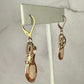 Vintage Carved Shell Cameos of Women Dangle Earrings Wire-Wrapped in 14k Goldfill