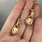 Vintage Carved Shell Cameos of Women Dangle Earrings Wire-Wrapped in 14k Goldfill