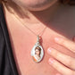 Vintage French Limoges Porcelain Cameo of Dark-Haired Woman Pendant Wrapped in Sterling Silver and 14k Goldfilled Wire