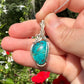 Parrot Wing Chrysocolla from Mexico Wrapped in Sterling Silver Wire