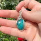 Parrot Wing Chrysocolla from Mexico Wrapped in Sterling Silver Wire