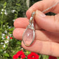 Rose Quartz Pendant Wrapped in Sterling Silver and 14k Goldfilled Wire