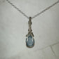 Blue Fluorite Pendant Wire-Wrapped in Sterling Silver