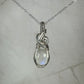 Rainbow Moonstone Pendant Wire-Wrapped in Sterling Silver