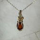 Hessonite Garnet Pendant Wire-Wrapped in 14k Goldfill