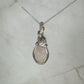 Rosecut Rose Quartz Pendant Wire-Wrapped in Sterling Silver