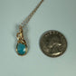 Rosecut Aqua Blue Chalcedony Pendant Wire-Wrapped in 14k Goldfill