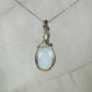 Opalite Glass Pendant Wire-Wrapped in Sterling Silver