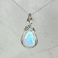 Rainbow Moonstone Pendant Wire-Wrapped in Sterling Silver
