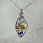 Rainbow Murano "Millefiori" Glass Pendant Wire-Wrapped in Sterling Silver