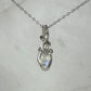 Sterling Silver Wire-Wrapped Rainbow Moonstone Pendant