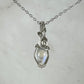 Sterling Silver Wire-Wrapped Rainbow Moonstone Pendant