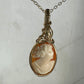 Vintage Carved Shell Cameo of Woman Pendant Wire-Wrapped in 14k Goldfill