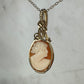 Vintage Carved Shell Cameo of Woman Pendant Wire-Wrapped in 14k Goldfill