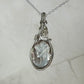 Sterling Silver Wire-Wrapped Vintage Mother of Pearl Carved Cameo Pendant