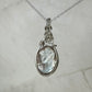 Sterling Silver Wire-Wrapped Vintage Mother of Pearl Carved Cameo Pendant