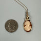Vintage Carved Shell Cameo of Woman Pendant Wire-Wrapped in 14k Goldfill