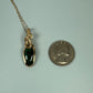 Malachite Pendant Wire-Wrapped in 14k Goldfill