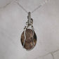 Sterling Silver Wire-Wrapped Vintage Mother of Pearl Carved Cameo Pendant of Miraculous Virgin Mary