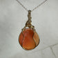 Wire-Wrapped Vintage Carved Shell Cameo of Woman Pendant in 14k Goldfill