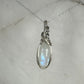 Sterling Silver Wire-Wrapped Rainbow Moonstone Pendant