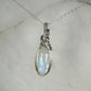 Sterling Silver Wire-Wrapped Rainbow Moonstone Pendant