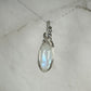 Sterling Silver Wire-Wrapped Rainbow Moonstone Pendant