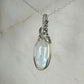 Sterling Silver Wire-Wrapped Rainbow Moonstone Pendant
