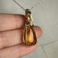 Mexican Amber Pendant Wire-Wrapped in 14k Goldfill