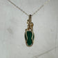 Malachite Pendant Wire-Wrapped in 14k Goldfill