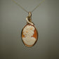 Handcarved Vintage Shell Cameo of Woman Pendant Wire-Wrapped in 14k Goldfilled Wire