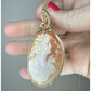 14k Goldfilled Wire-Wrapped Antique Carved Shell Cameo of Goddess Flora