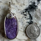 Wire-Wrapped Charoite Pendant in Sterling Silver