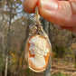 14k Goldfilled Wire-Wrapped Vintage Carved Shell Left-Facing Cameo of Woman