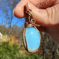 Copper Wire-Wrapped Opalite Glass Pendant