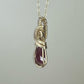 Rosecut Ruby Wire-Wrapped Pendant in 14k Gold-Filled Wire