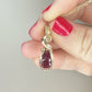 Rosecut Ruby Wire-Wrapped Pendant in 14k Gold-Filled Wire