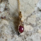 14k Goldfilled Wire-Wrapped Rosecut Ruby Pendant